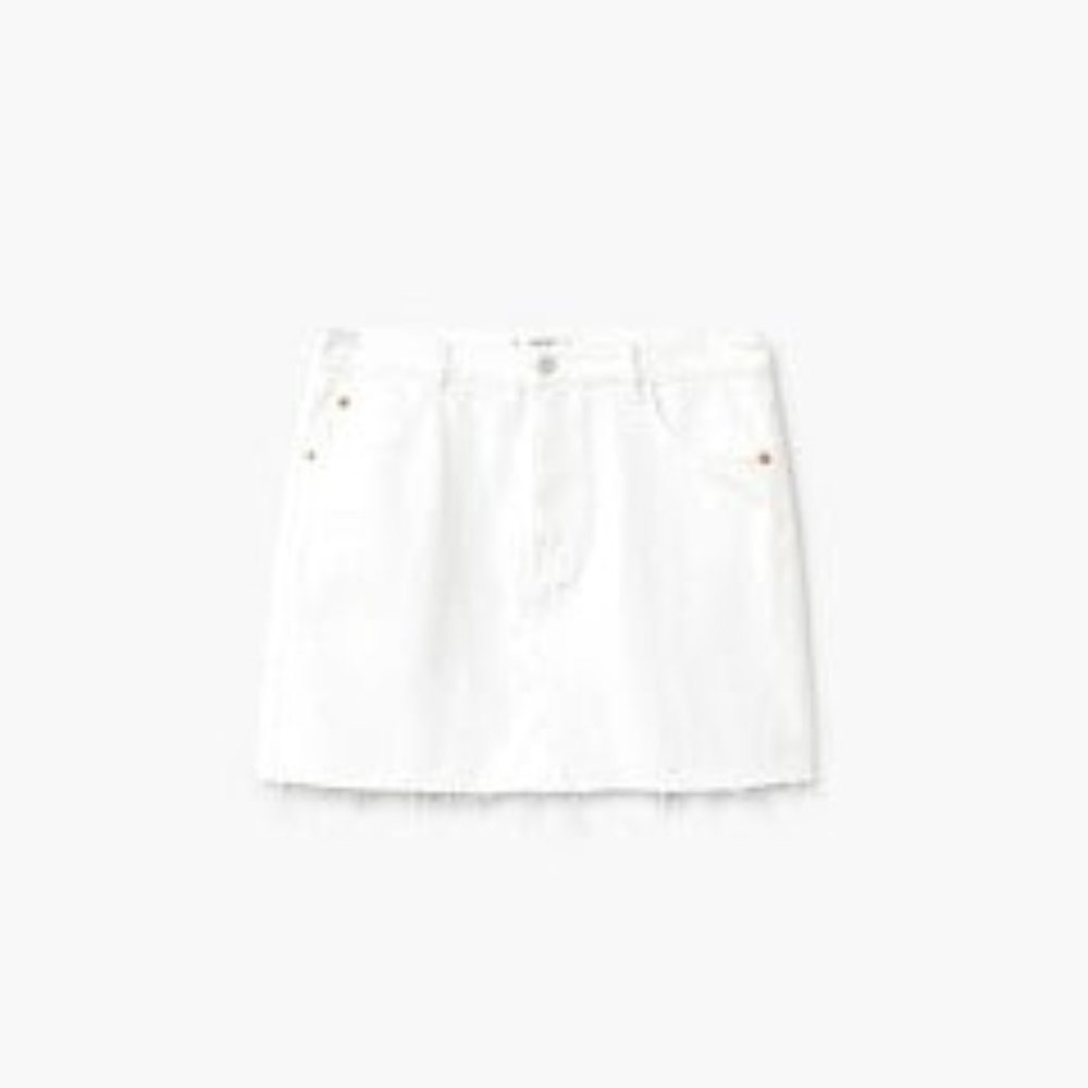 Mango White Demin Skirt